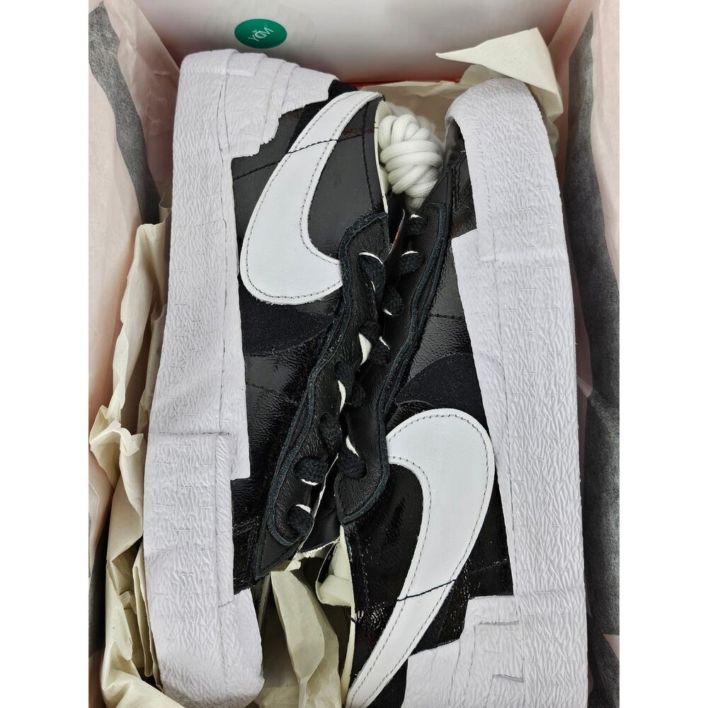 NIKE BLAZER LOW SACAI “BLACK PATENT” – MEN’S SIZE 7 / WOMEN’S 8.5 – DM6443-001 - Picture 10 of 12